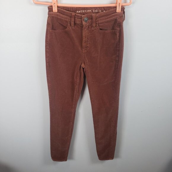 American Eagle Womens Corduroy Pants Size 0 Short Hi-Rise Stretch Jeggings /A136 - Picture 3 of 9